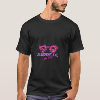 Camiseta Sol e bons tempos de verão, diversão, praia, sungl