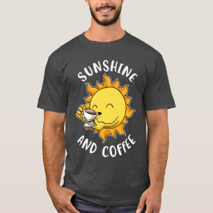 Camiseta Sol e Café Presente Divertido de Café engraçado