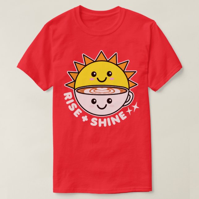 Camiseta Sol e Café Raios e Brilhantes (Frente do Design)