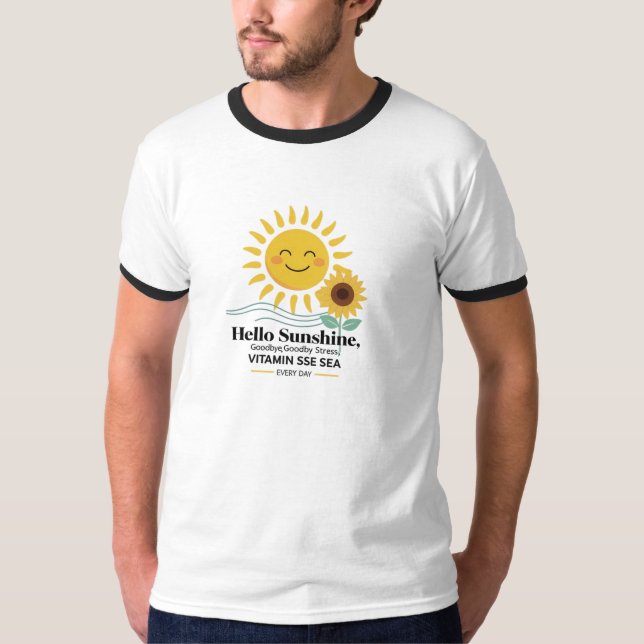 Camiseta Sol e girassol sorridentes - Víblias costeiras fel (Frente)