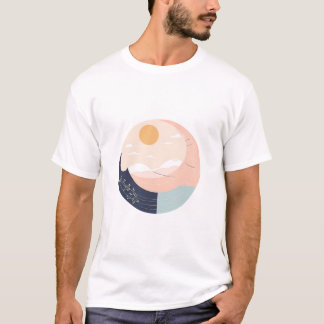 Camiseta Sol e Lua Boho Mug Minimalista - Linha Celestial