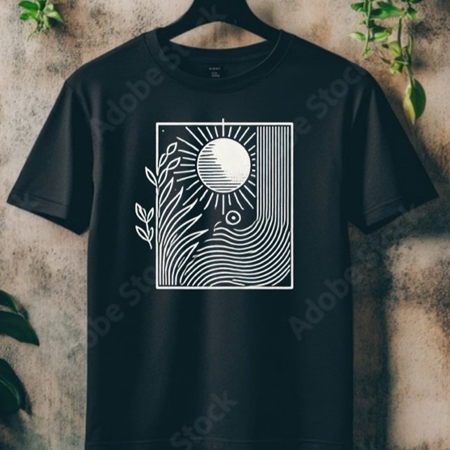 Camiseta Sol e ondas (Criador carregado)