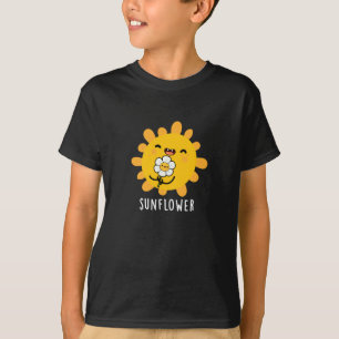 Camiseta Sol Engraçado De Girassol E Flor Escuro BG