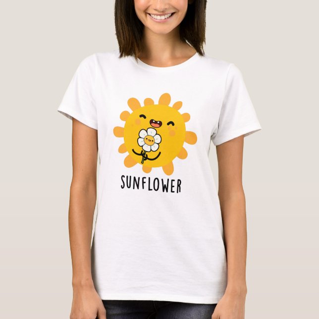 Camiseta Sol Engraçado De Girassol E Lâmina (Frente)