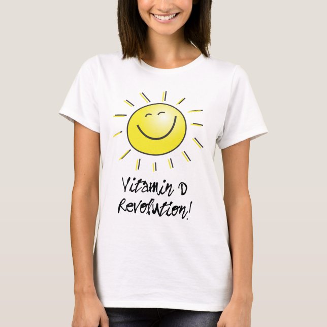 Camiseta Sol Feliz, Revolução da Vitamina D (Frente)