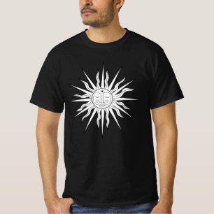 Camiseta Sol Lua e Estrelas Caprichosas Preto e Branco