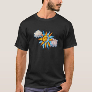 Camiseta Sol, Lua e Nuvens no céu, filho ensolarado