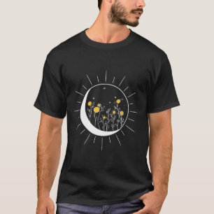 Camiseta Sol Lua Solar Eclipse Flor Planetas Funerários