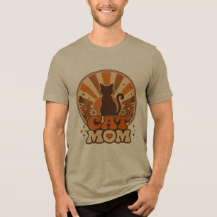 Camiseta Sol Nascente Mãe Gato Retro Groovy