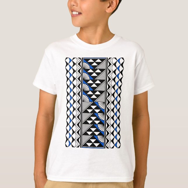 Camiseta Sol nativo e chuva em azul (Frente)