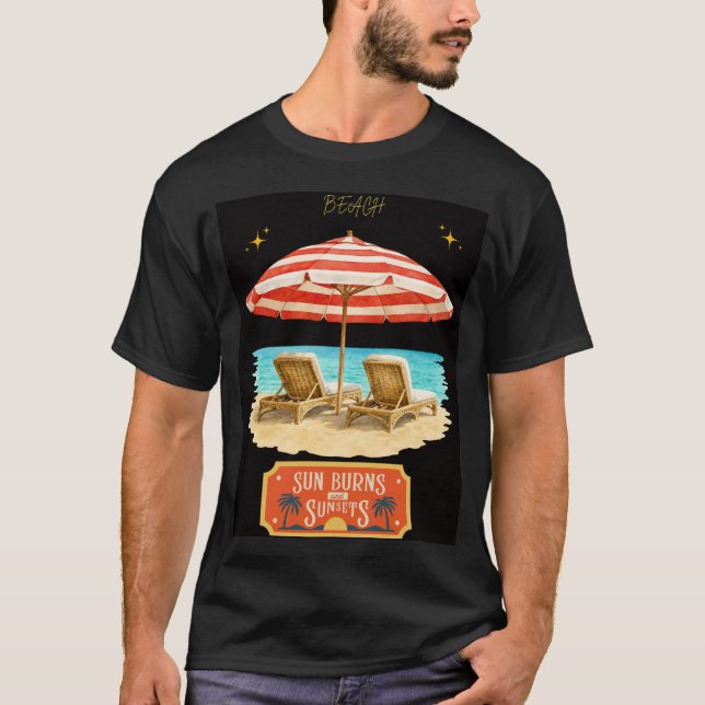 Camiseta sol queima praia de verão  (Frente)