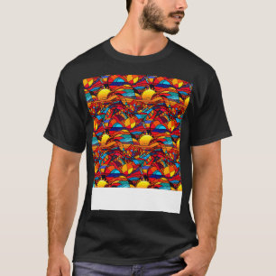 Camiseta Sol sem brilho Padrão Sol céu leve Sol luz solar