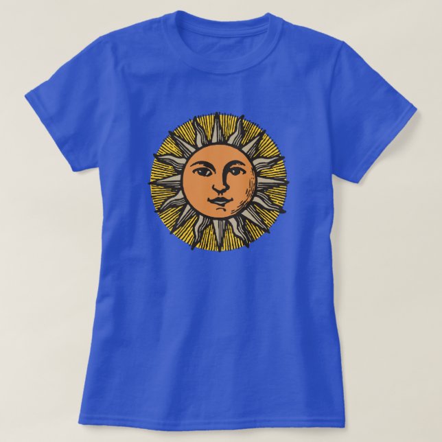 Camiseta Sol sorridente com a face do sol (Frente do Design)