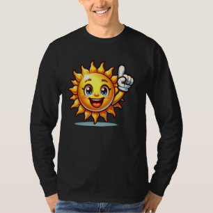 Camiseta Sol Sorridente Dando polegares Para Cima Para Cria