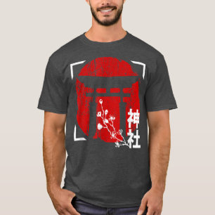 Camiseta Sol vermelho japonês com sanita e Sakura Cherry Bl