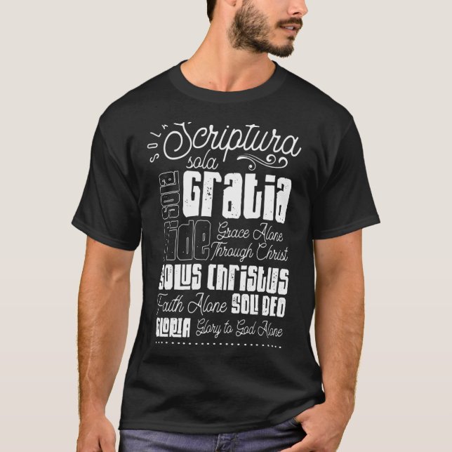 Camiseta Sola Scriptura Protestante, Reforma Cristã 5 (Frente)