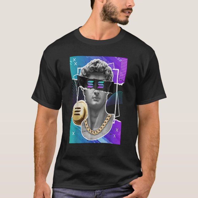 Camiseta Solana Crypto Token Modern Art Statue Cryptocurren (Frente)
