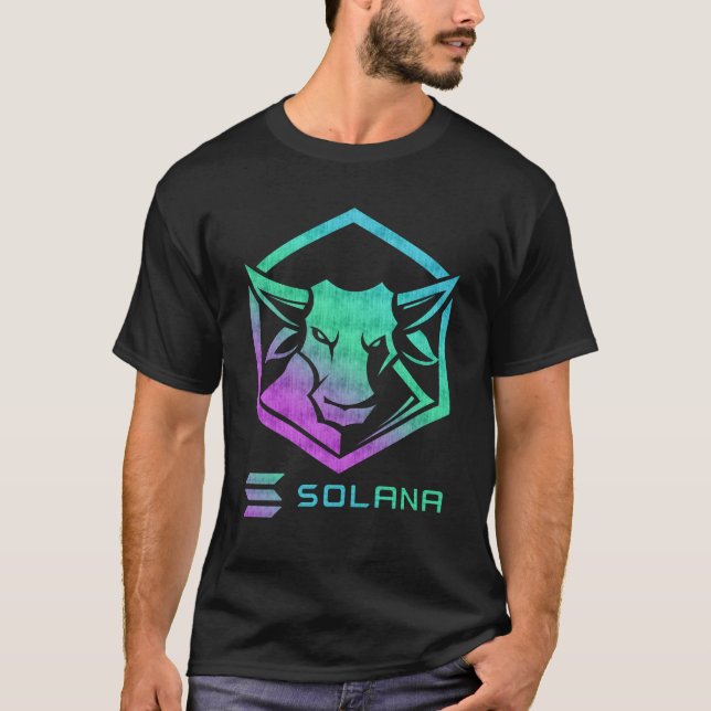 Camiseta Solana SOL Crypto Bull (Frente)