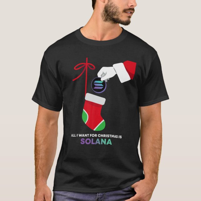 Camiseta Solana Token Meias De Natal Tudo O Que Quero Para  (Frente)