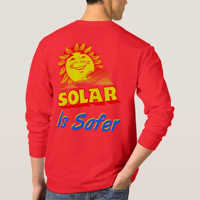 Camiseta Solar é um t-shirt alaranjado sorrir mais seguro (Verso)