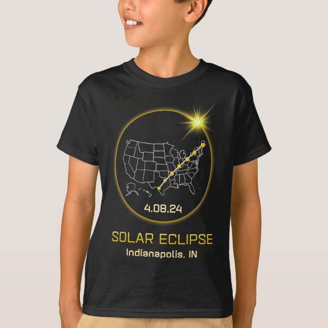 Camiseta Solar Eclipse 2024 Indianápolis Em Indiana Totalit (Frente)