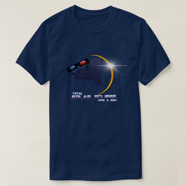Camiseta Solar Eclipse 2024 New York T-Shirt (Frente do Design)