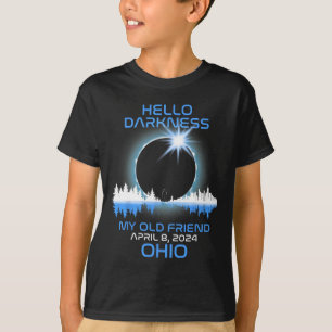 Camiseta Solar Eclipse 2024 Ohio Hello Darkness My Old Frie