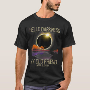Camiseta Solar Eclipse 2024 Olá Escuridão Meu Velho Amigo A