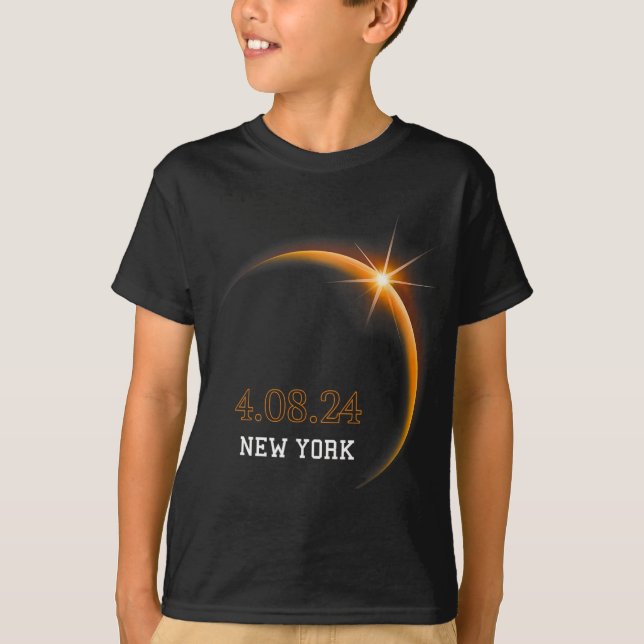 Camiseta Solar Eclipse 2024 Primavera de Totalidade de Nova (Frente)