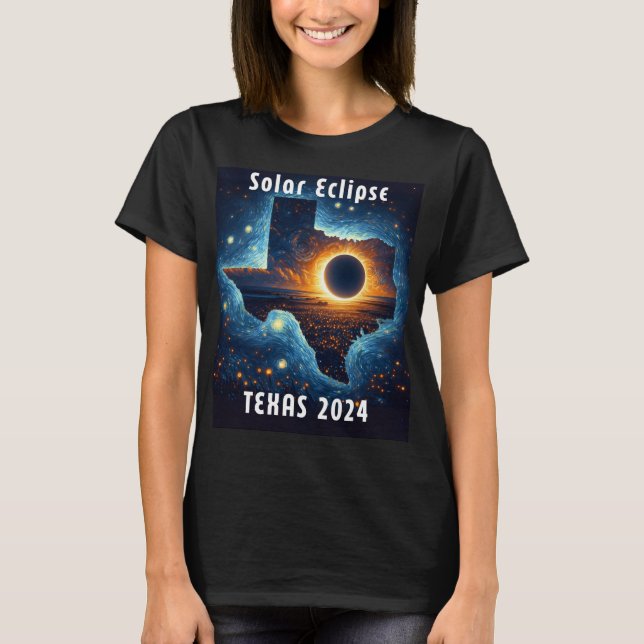 Camiseta Solar Eclipse 2024 Starry Night (Frente)