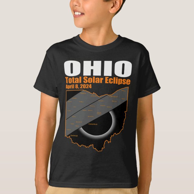 Camiseta Solar Eclipse 2024 State Ohio Map Total Solar Ecli (Frente)