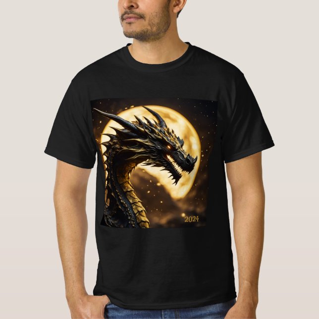 Camiseta Solar Eclipse Dragon 2024 ou Add Name Men (Frente)