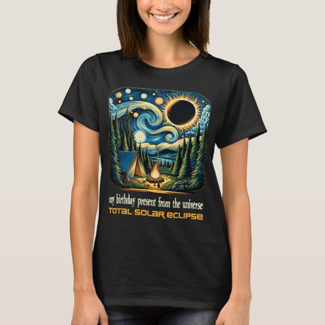 Camiseta Solar Eclipse Meu Aniversário Presente Dos Univers (Frente)