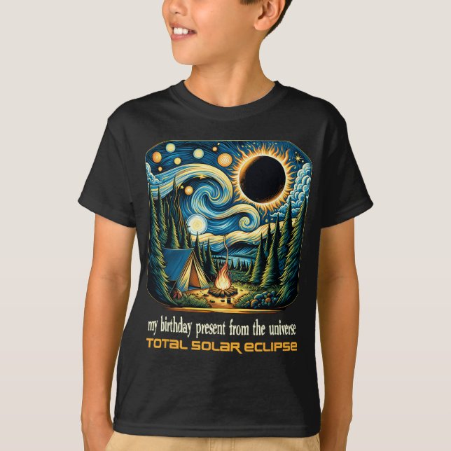 Camiseta Solar Eclipse Meu Aniversário Presente Dos Univers (Frente)