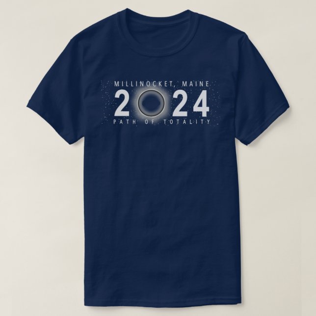 Camiseta Solar Eclipse Millinocket Maine abril de 2024 (Frente do Design)