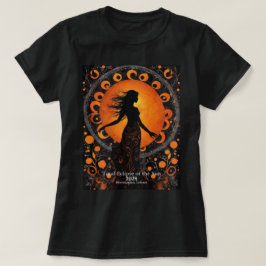 Camiseta Solar Eclipse seu nome ou texto Dançador Sun Mysti