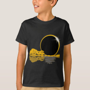 Camiseta Solar Eclipse Violão Natureza Lua Estilo Retroativ