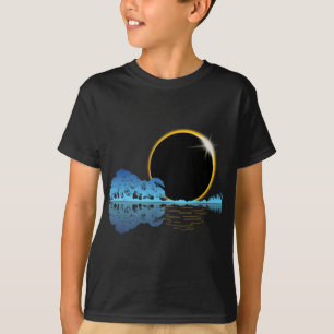 Camiseta Solar Eclipse Violão Natureza Lua Estilo Retroativ