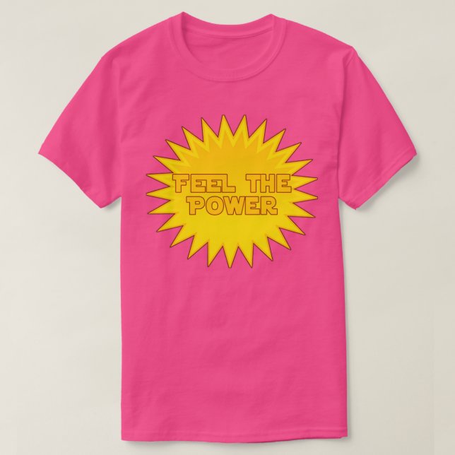 Camiseta Solar Energy Feel The Power Sticker (Frente do Design)