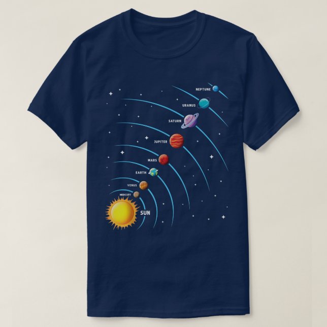 Camiseta Solar System  Colorful Space Planets Educational K (Frente do Design)