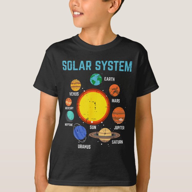 Camiseta Solar System Sun Planets Galaxy Astronomy Men Wome (Frente)