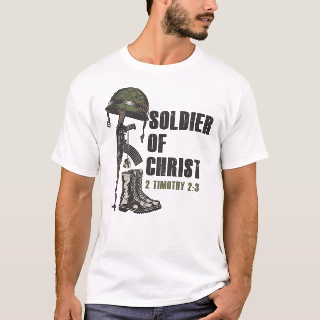 Camiseta Soldado da Fé do Exército Cristão Cristo de Jesus (Frente)