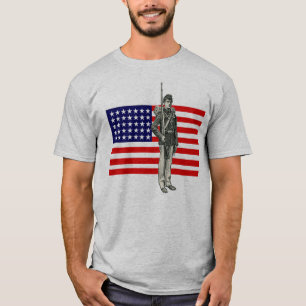 Camiseta Soldado da guerra civil com bandeira de união
