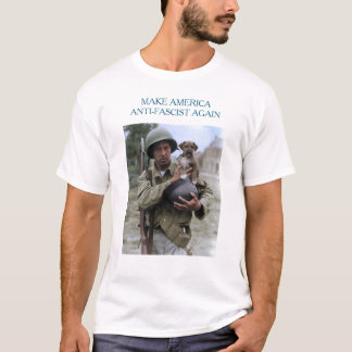 Camiseta Soldado da Segunda Guerra Mundial com cachorrinho 