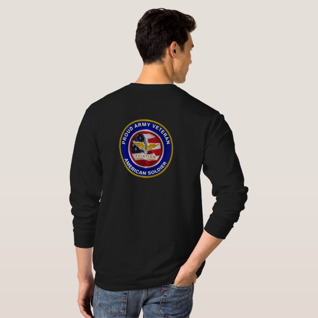 Camiseta Soldado de Aviação Veterano do Exército Orgânico (Parte Traseira Completa)