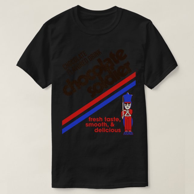 Camiseta Soldado de Chocolate 80s pode etiquetar (Frente do Design)