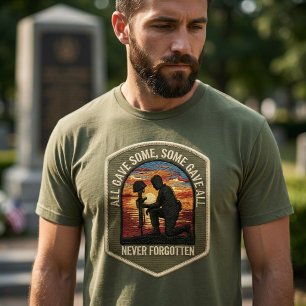 Camiseta Soldado do Dia da Memória Nunca Esquecido