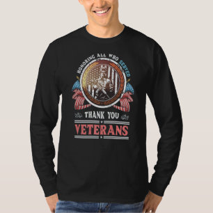 Camiseta soldado dos EUA homenageando todos que serviram ob