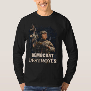 Camiseta Soldado Militar Trump Democrata Destroyer EUA