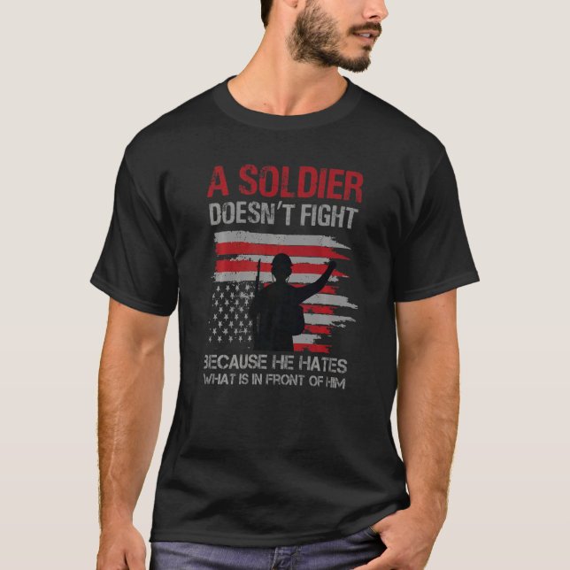 Camiseta Soldado não luta contra o ataque de sinalizador am (Frente)